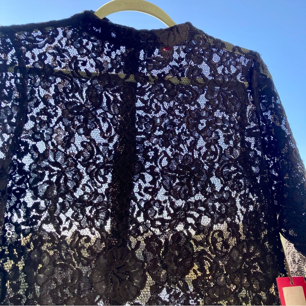 Vince Camuto Black Lace Maxi Dress Elegant Evening Wedding Guest Formal SZ:L NWT - Picture 7 of 14